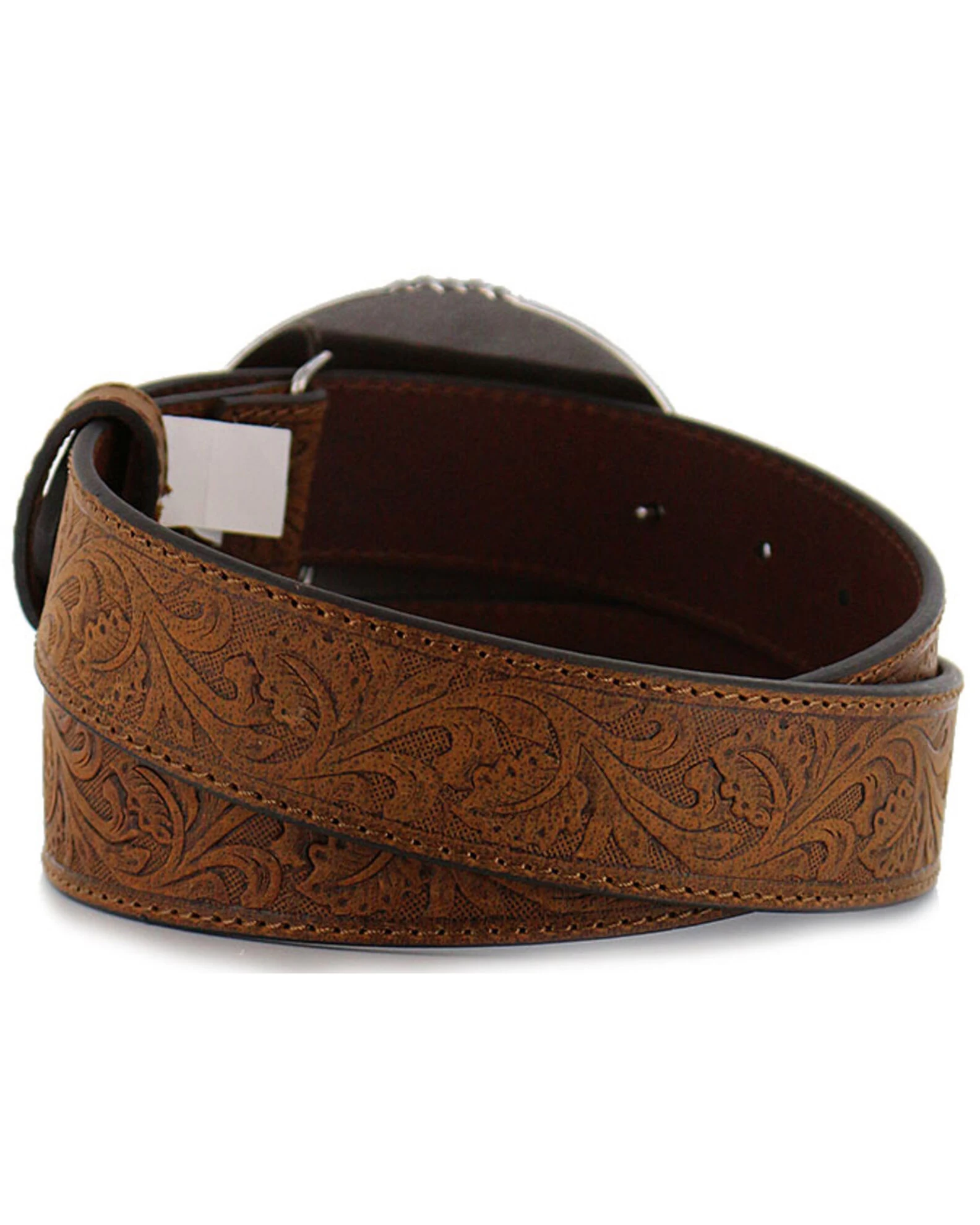 Cody James Men's Bronc Buckle Tooled Leather Belt 5 Cody James Men's Bronc Buckle Tooled Leather Belt - Image 3