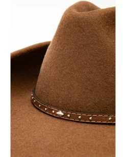 Cody James Men's Fawn Pinch Front Leather Stud Band Wool Hat  -Cody James 2000234015 200 P6