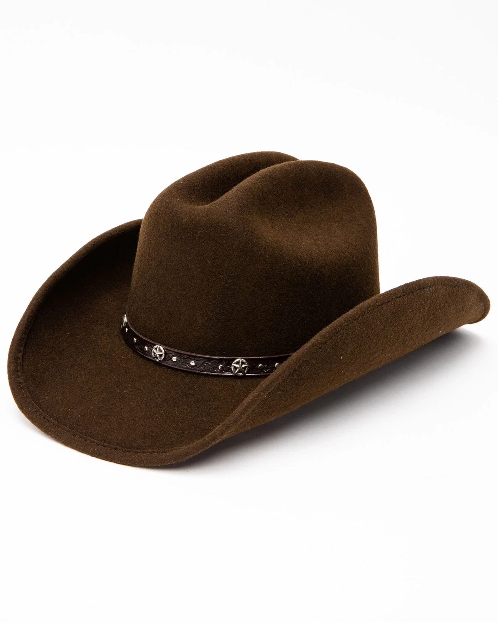 Cody James Men's Cattleman Tooled Star Concho Band Wool Hat 3 Cody James Men's Cattleman Tooled Star Concho Band Wool Hat