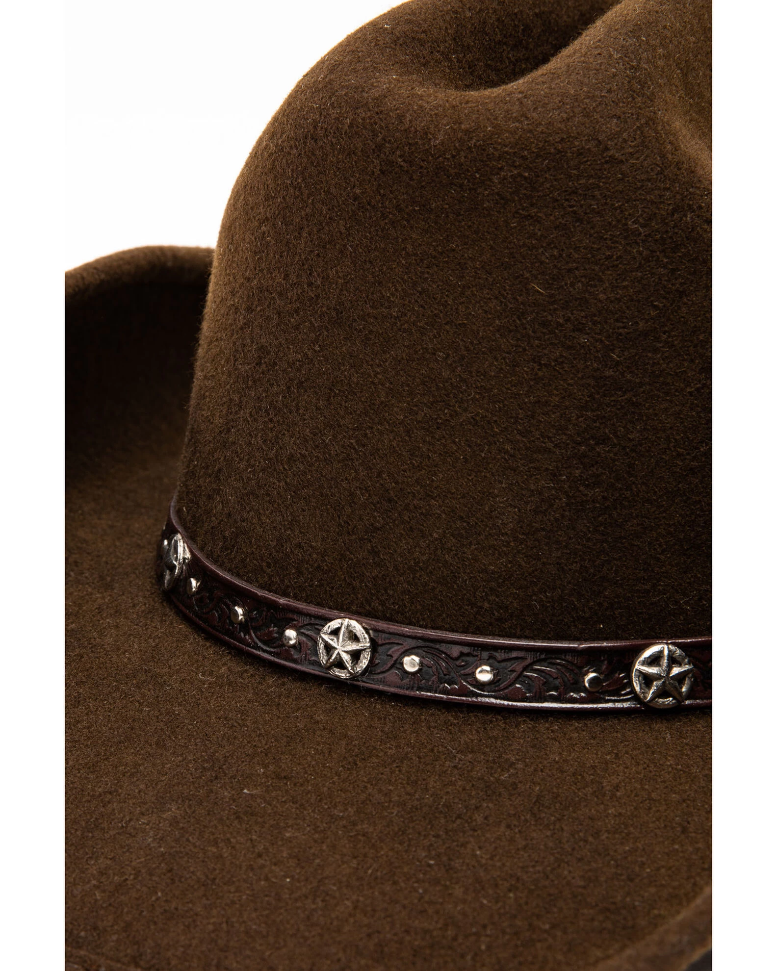 Cody James Men's Cattleman Tooled Star Concho Band Wool Hat 8 Cody James Men's Cattleman Tooled Star Concho Band Wool Hat - Image 6