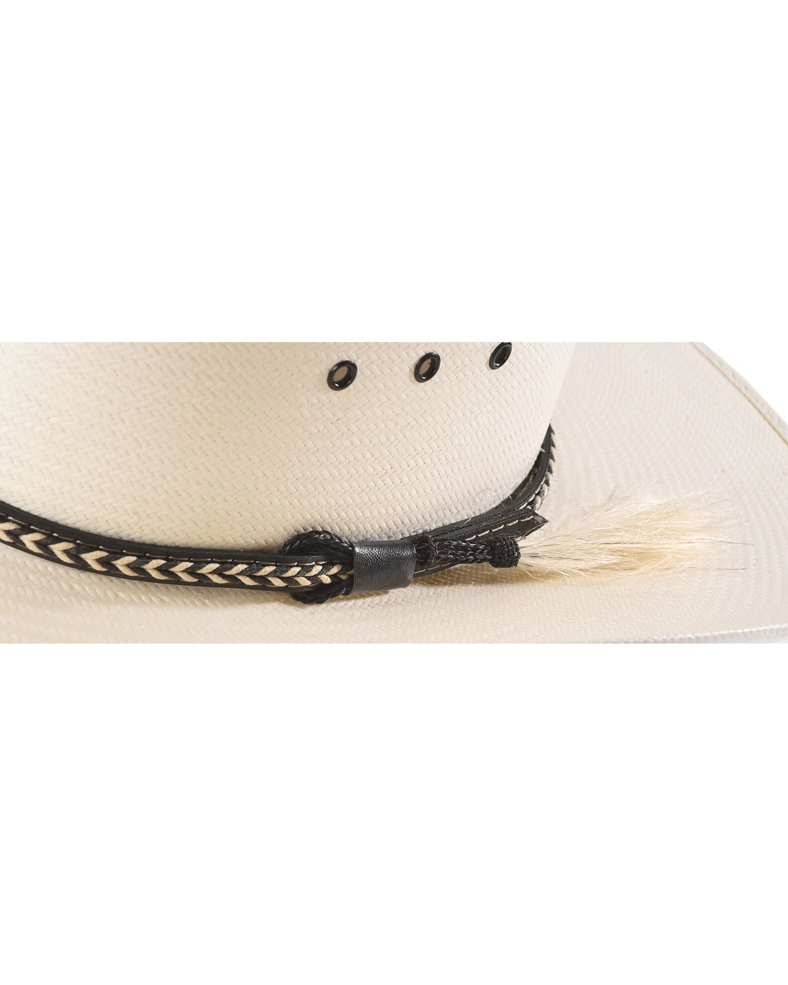 Cody James Men's Natural Straw Horsehair Band Cowboy Hat 4 Cody James Men's Natural Straw Horsehair Band Cowboy Hat - Image 2