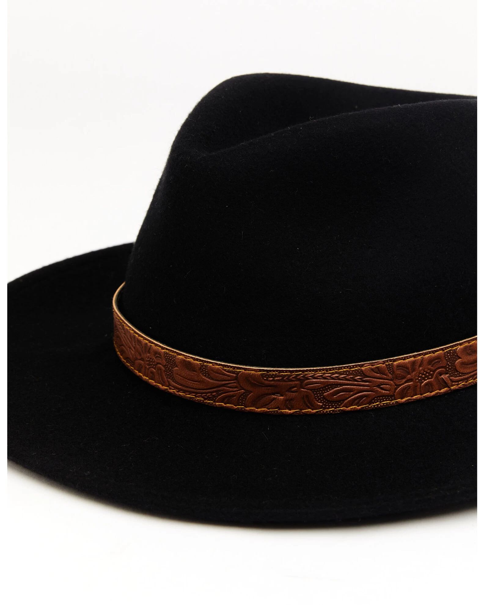 Cody James Men's Brown Leather Embossed Band Western Felt Hat 4 Cody James Men's Brown Leather Embossed Band Western Felt Hat - Image 2