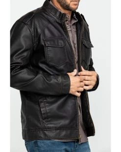 Cody James Men's Backwoods Distressed Faux Leather Moto Jacket 11 Cody James Men's Backwoods Distressed Faux Leather Moto Jacket -Cody James 2000282518 200 P4