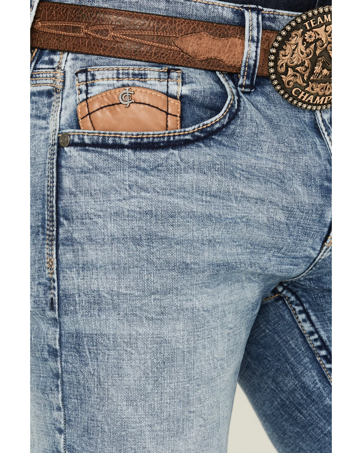 Cody James Core Men's Clover Leaf Light Wash Stretch Slim Straight Jeans 4 Cody James Core Men's Clover Leaf Light Wash Stretch Slim Straight Jeans - Image 2