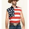 Cody James Men's American Flag Bubba Sleeveless Western Shirt  -Cody James 2000296071 600 P1