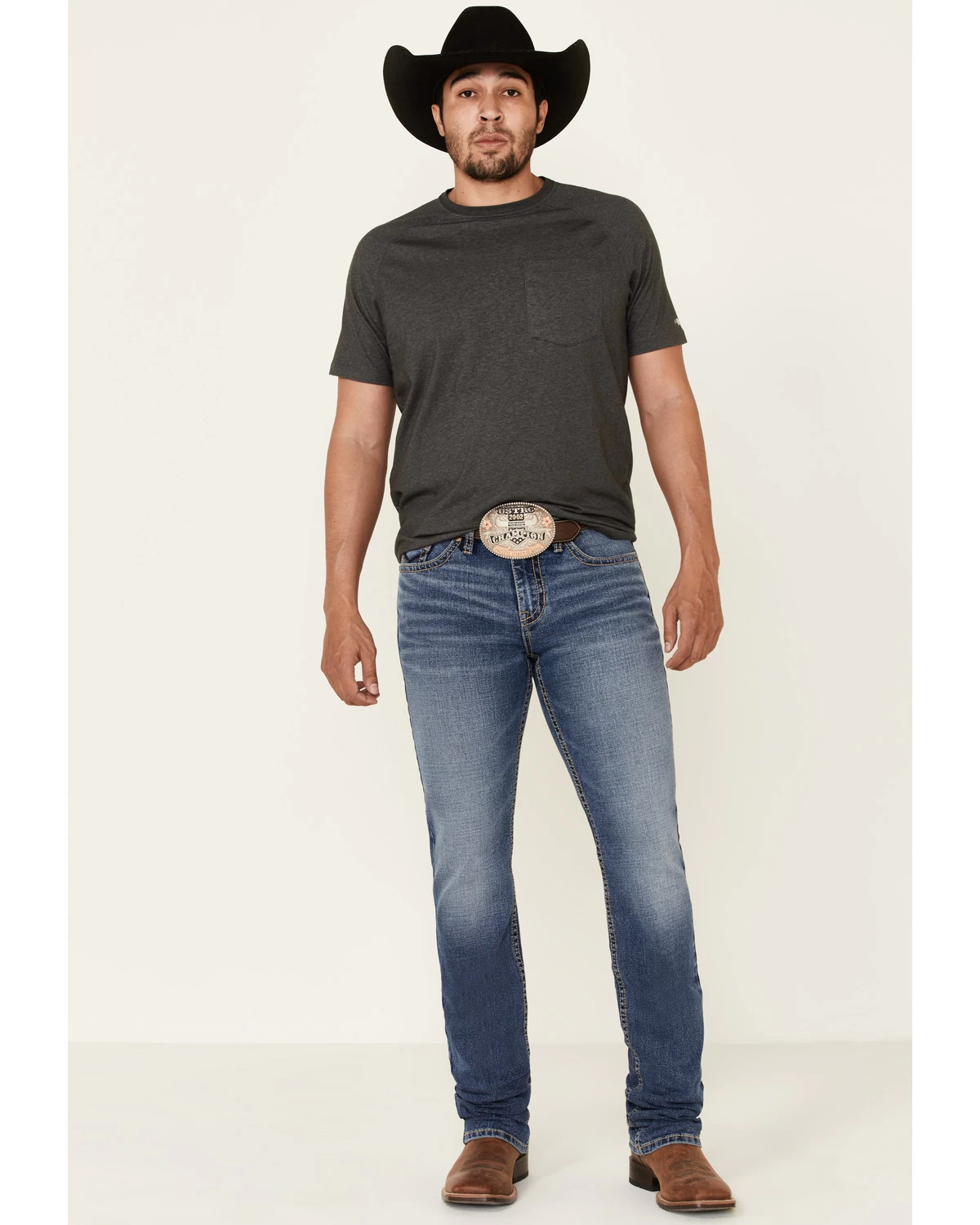 Cody James Men's Bronco Medium Wash Stackable Straight Stretch Jeans 3 Cody James Men's Bronco Medium Wash Stackable Straight Stretch Jeans