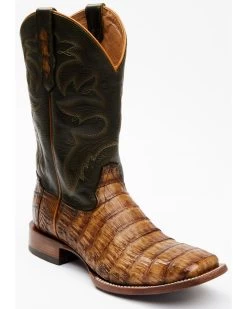 Cody James Men's Brown Exotic Caiman Tail Skin Western Boots - Broad Square Toe -Cody James 2000339009 200 P1