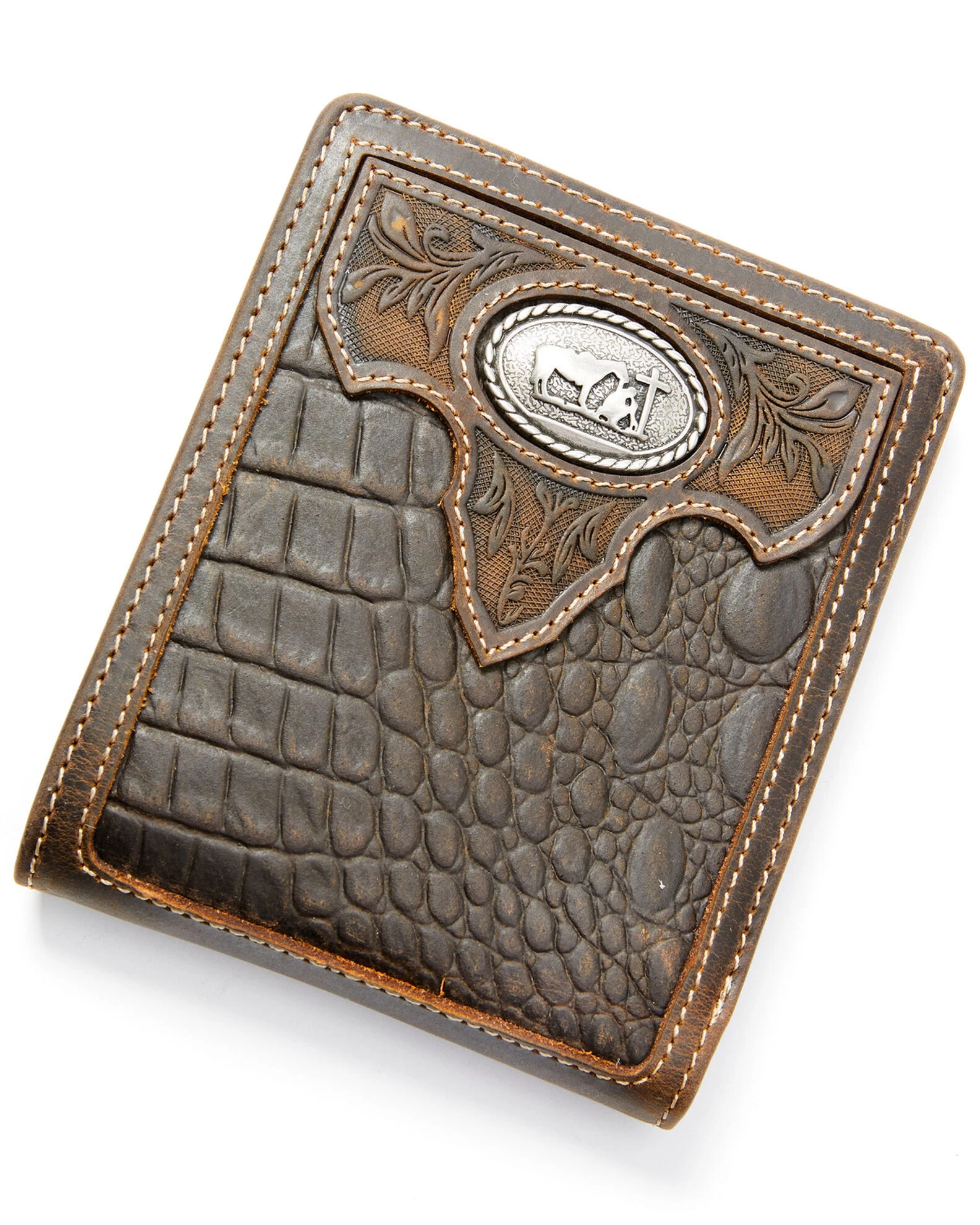 Cody James Men's Croc Embossed Bifold Wallet 3 Cody James Men's Croc Embossed Bifold Wallet