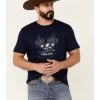 Cody James Men's Heather Navy Eagle Western Graphic Short Sleeve T-Shirt 