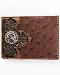 Cody James Men's Bifold Ostrich Print Embossed Bi-Fold Wallet