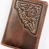 Cody James Men's Brown Tooled Trifold Leather Wallet 2 Cody James Men's Brown Tooled Trifold Leather Wallet -Cody James 2000346692 200 P1