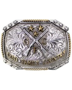 Cody James Men's God, Family, Country Belt Buckle