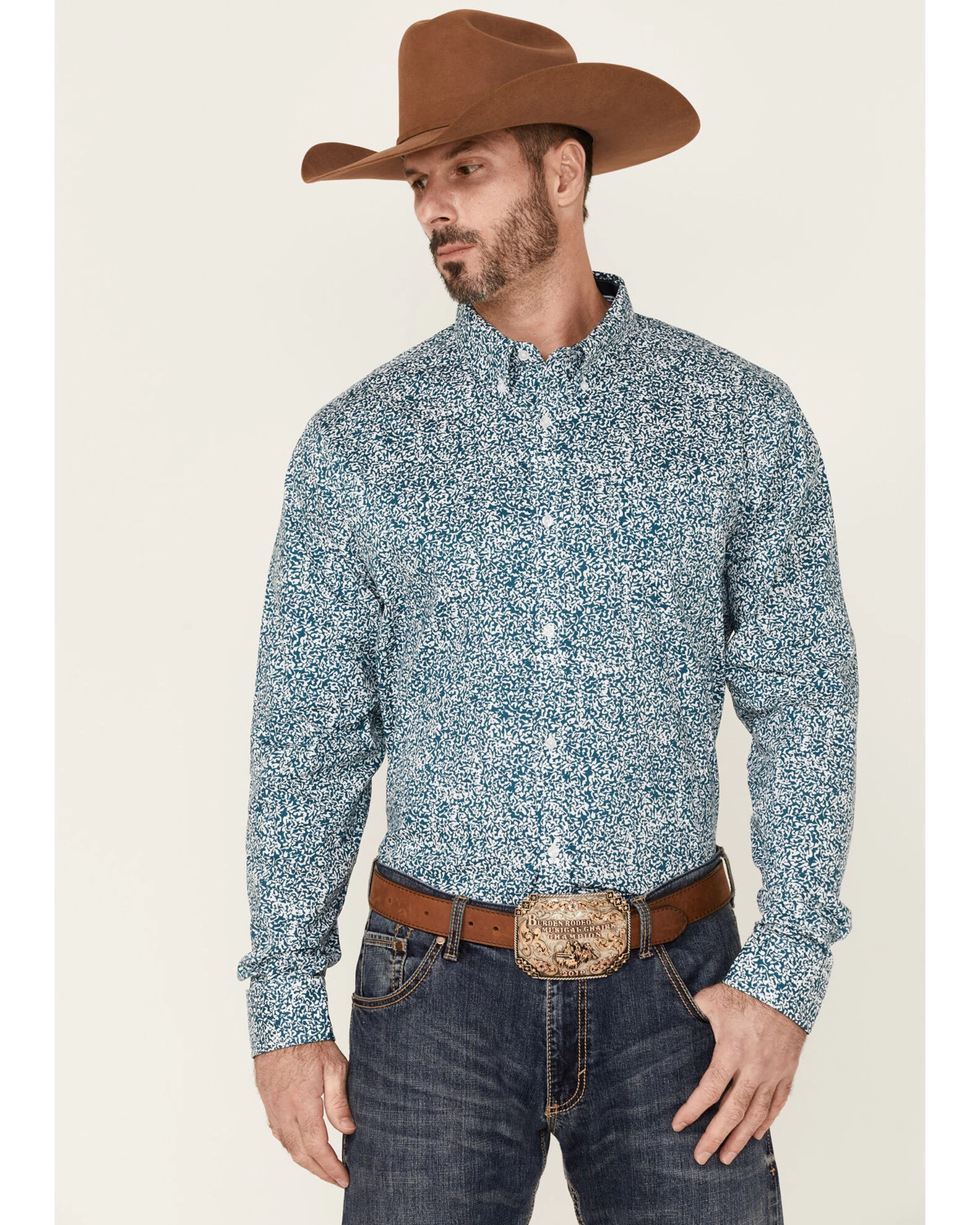 Cody James Core Men's Workforce Floral Print Long Sleeve Button-Down Western Shirt 3 Cody James Core Men's Workforce Floral Print Long Sleeve Button-Down Western Shirt