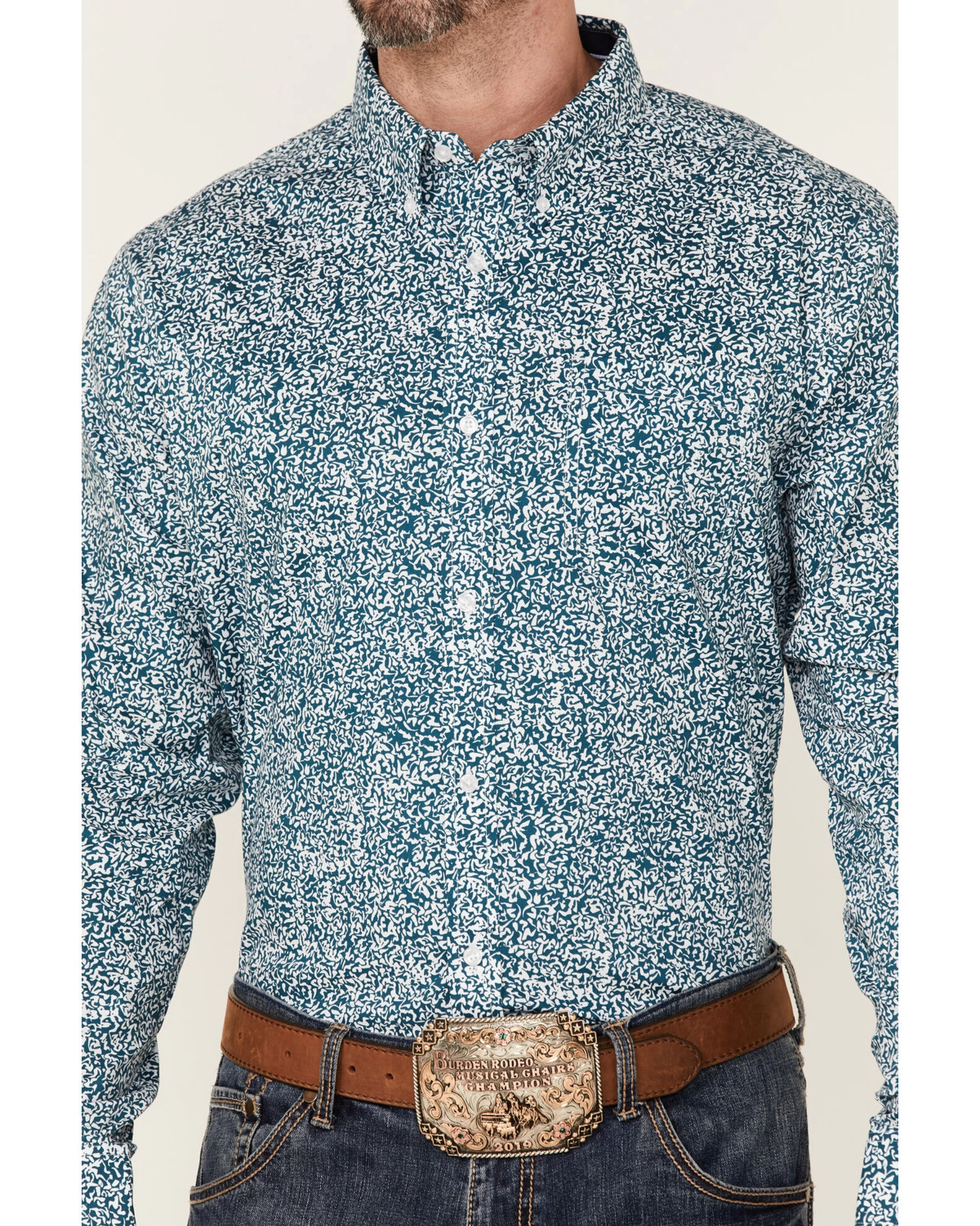 Cody James Core Men's Workforce Floral Print Long Sleeve Button-Down Western Shirt 5 Cody James Core Men's Workforce Floral Print Long Sleeve Button-Down Western Shirt - Image 3