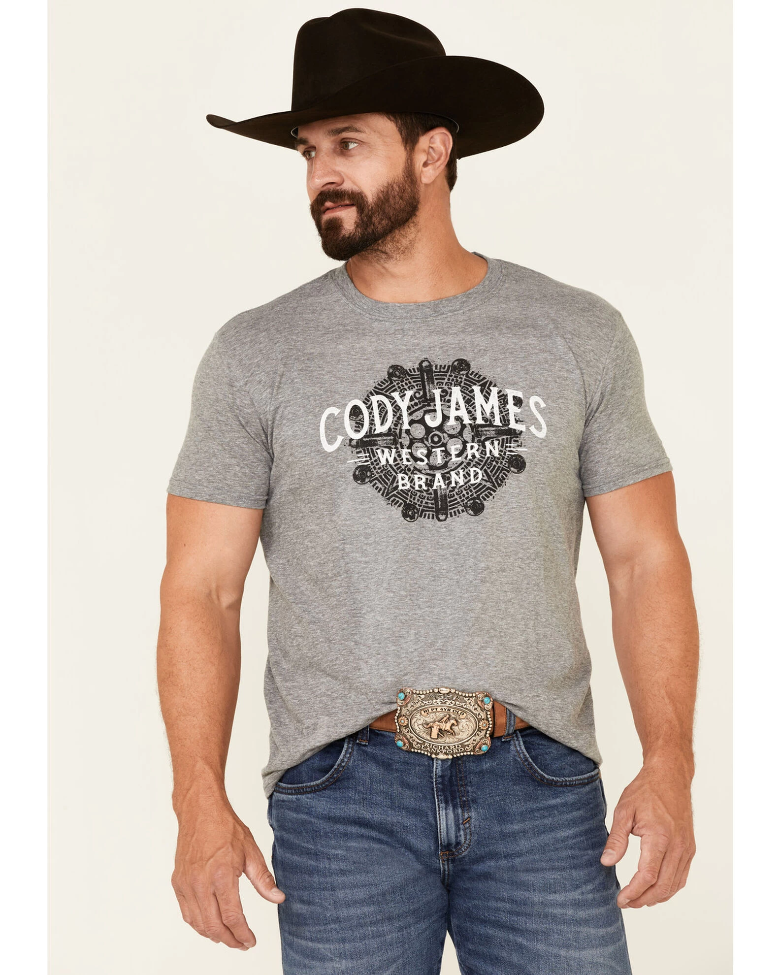 Cody James Men's Gray Southwestern Cylinder Graphic Short Sleeve T-Shirt 3 Cody James Men's Gray Southwestern Cylinder Graphic Short Sleeve T-Shirt