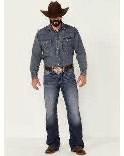 Cody James Men's Double Kicker Medium Dark Wash Stretch Relaxed Bootcut Jeans