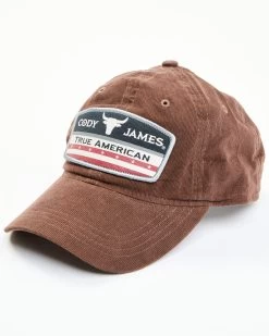 Cody James Men's Brown Corduroy True American Logo Patch Ball Cap