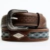 Cody James Men's Embroidered Diamond Concho Basketweave Western Belt -Cody James 2000352141 200 P1