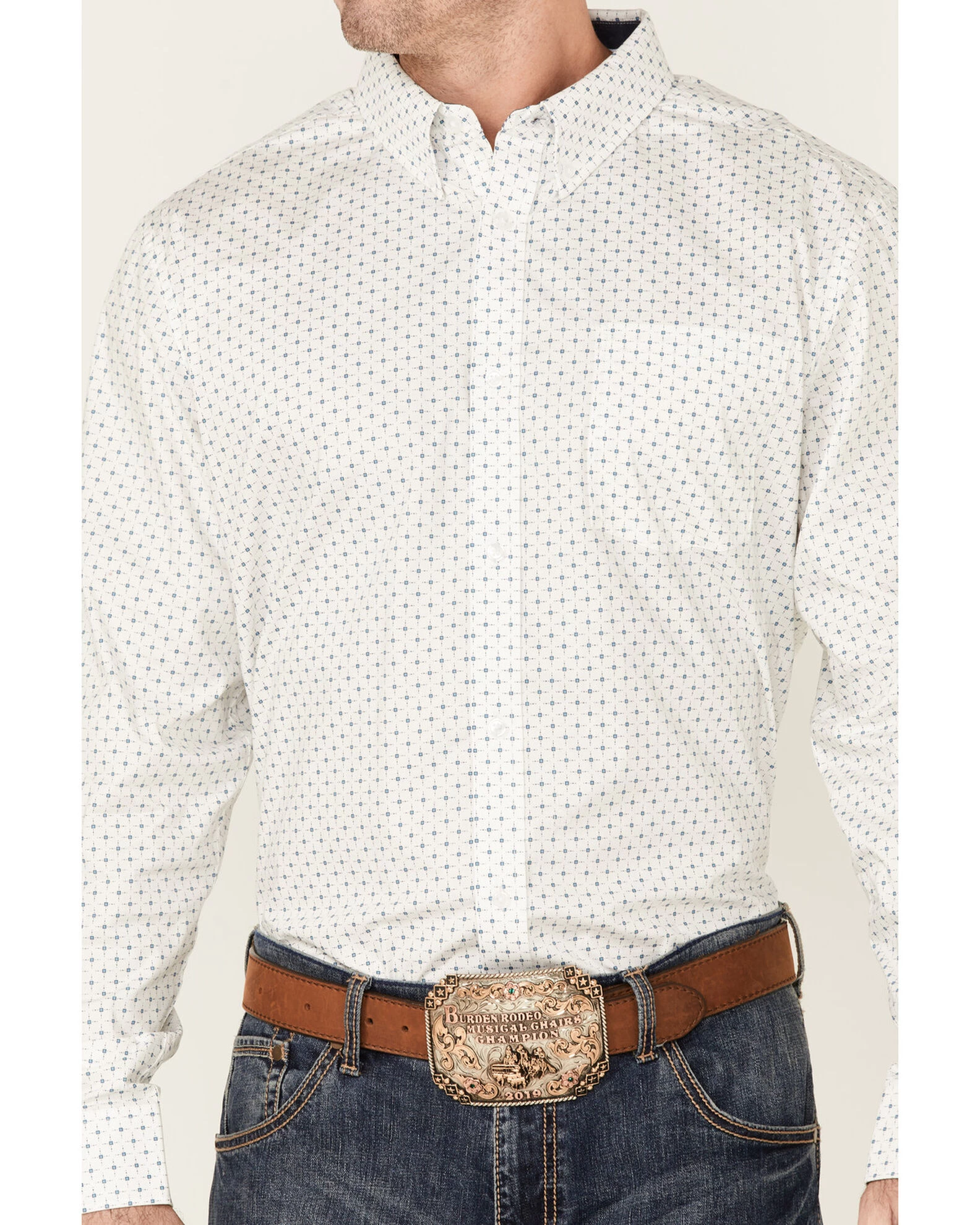 Cody James Core Men's Old Soul Mini Geo Print Long Sleeve Button-Down Western Shirt 4 Cody James Core Men's Old Soul Mini Geo Print Long Sleeve Button-Down Western Shirt - Image 3
