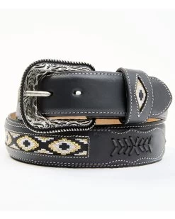 Cody James Men's Black Southwestern Center Inlay Western Belt
