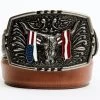 Cody James Men's Longhorn Americana Draped Flag Basketweave Buckle Belt 2 Cody James Men's Longhorn Americana Draped Flag Basketweave Buckle Belt -Cody James 2000358996 200 P1