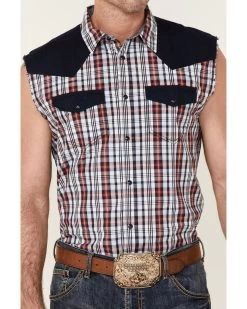Cody James Men's Anthem Plaid Bubba Sleeveless Snap Western Shirt 8 Cody James Men's Anthem Plaid Bubba Sleeveless Snap Western Shirt -Cody James 2000359538 100 P3