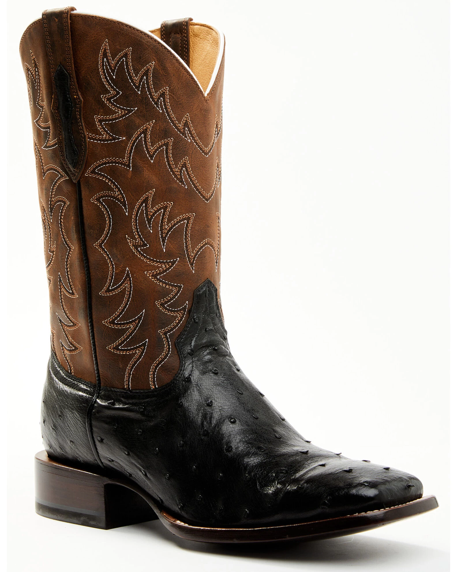 Cody James Men's Saddle Black Full-Quill Ostrich Exotic Western Boots - Broad Square Toe 5 Cody James Men's Saddle Black Full-Quill Ostrich Exotic Western Boots - Broad Square Toe - Image 3