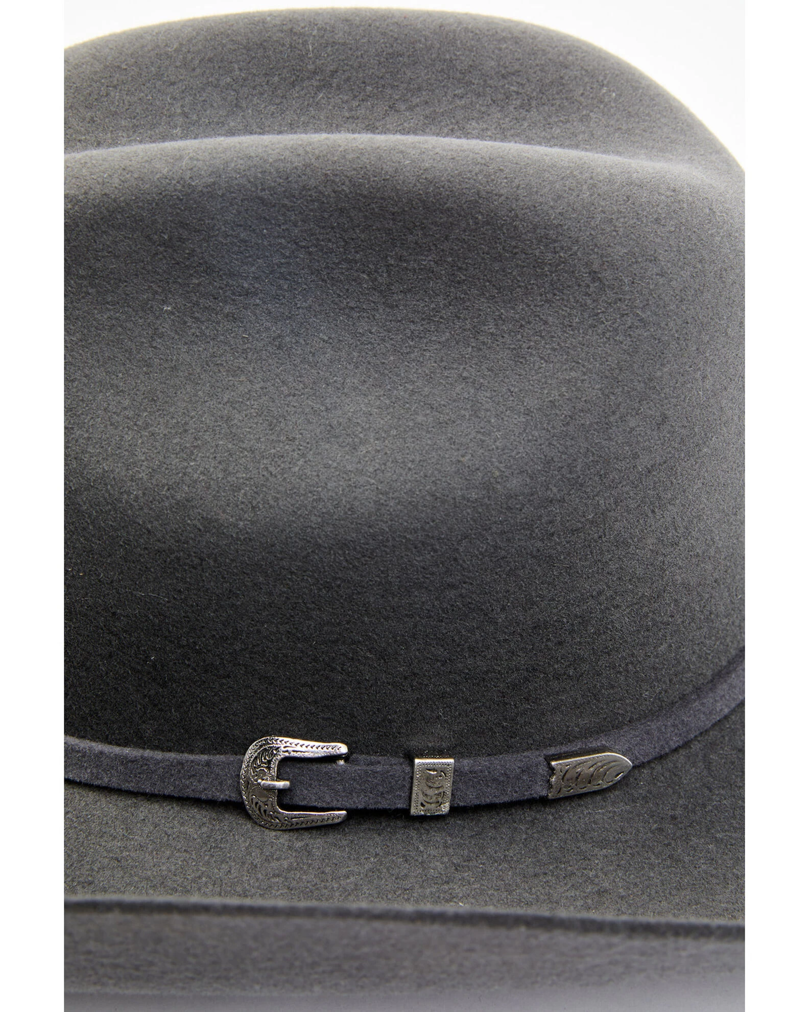 Cody James Men's 3X Smoke Gray Self Buckle Band Wool Felt Western Hat 4 Cody James Men's 3X Smoke Gray Self Buckle Band Wool Felt Western Hat - Image 2