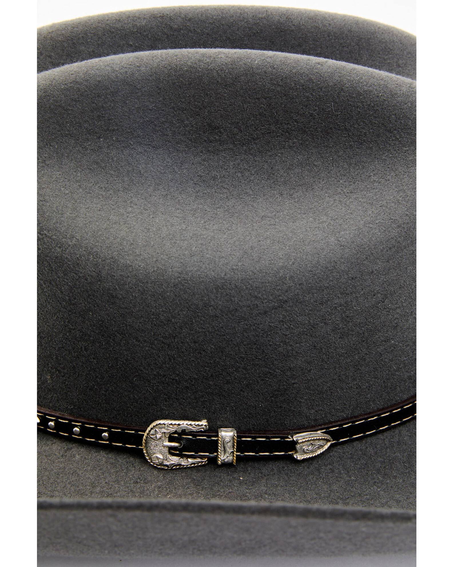 Cody James Men's 3X Smoke Gray Concho Buckle Band Wool Felt Western Hat 4 Cody James Men's 3X Smoke Gray Concho Buckle Band Wool Felt Western Hat - Image 2