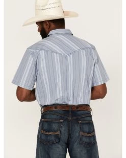 Cody James Men's Springs Vertical Stripe Short Sleeve Snap Western Shirt  -Cody James 2000364855 400 P4
