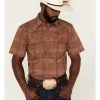 Cody James Men's Easl End Large Plaid Short Sleeve Snap Western Shirt  -Cody James 2000364861 200 P1
