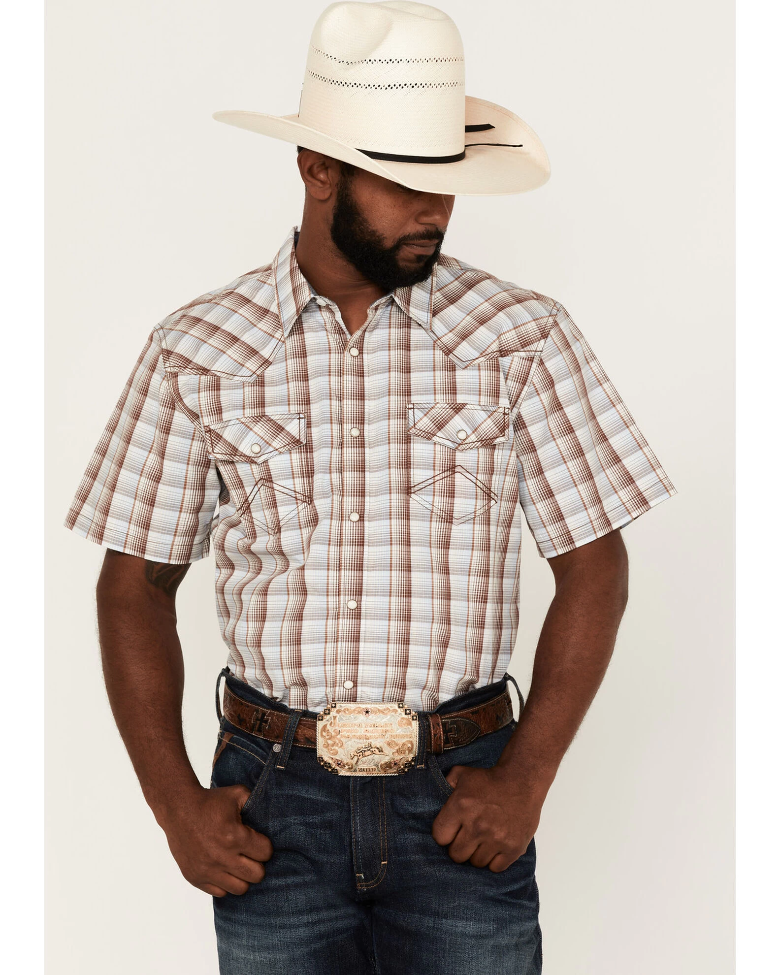Cody James Men's Mount Vernon Small Plaid Short Sleeve Snap Western Shirt - Big & Tall 3 Cody James Men's Mount Vernon Small Plaid Short Sleeve Snap Western Shirt - Big & Tall
