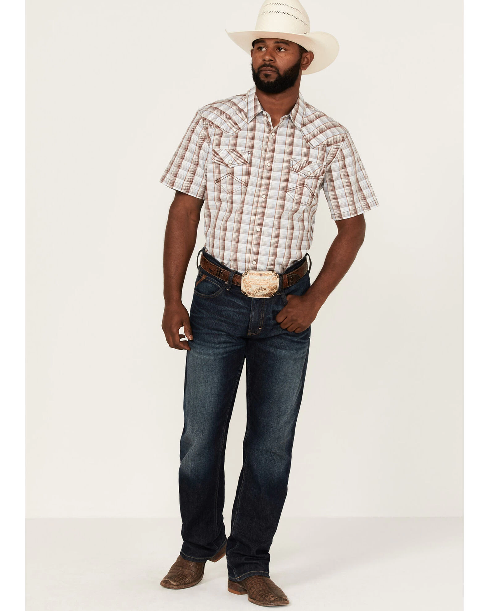 Cody James Men's Mount Vernon Small Plaid Short Sleeve Snap Western Shirt - Big & Tall 4 Cody James Men's Mount Vernon Small Plaid Short Sleeve Snap Western Shirt - Big & Tall - Image 2