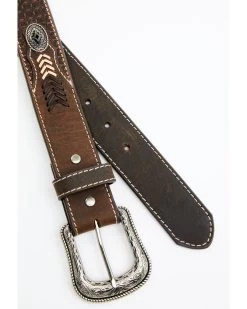 Cody James Men's Brown Southwestern Concho Belt With Lace Detail 5 Cody James Men's Brown Southwestern Concho Belt With Lace Detail -Cody James 2000366773 200 P2