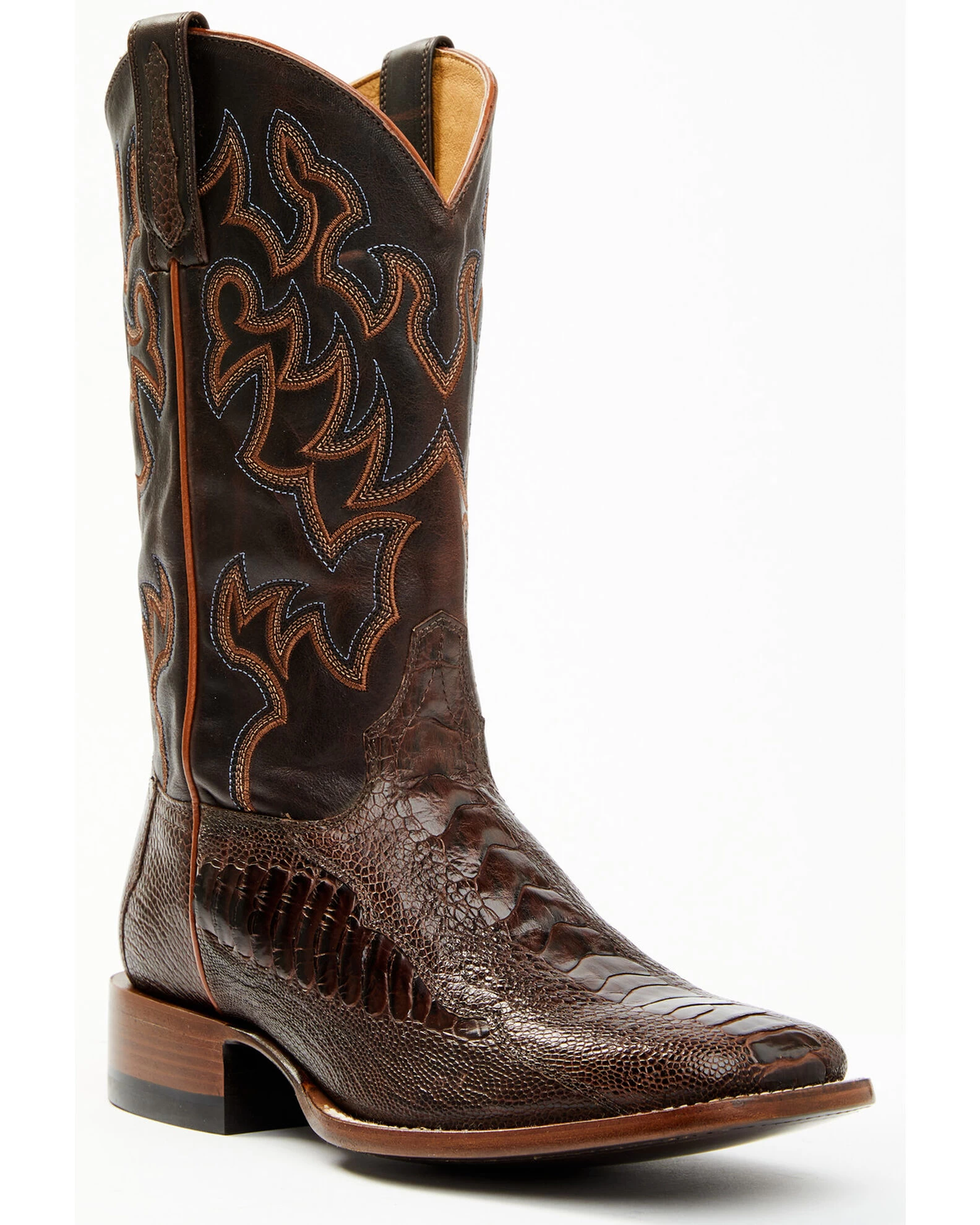 Cody James Men's Antique Cafe Ostrich Leg Exotic Western Boots - Broad Square Toe 6 Cody James Men's Antique Cafe Ostrich Leg Exotic Western Boots - Broad Square Toe - Image 4
