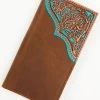 Cody James Men's Turquoise Underlay & Brown Tooled Rodeo Wallet -Cody James 2000372919 200 P1