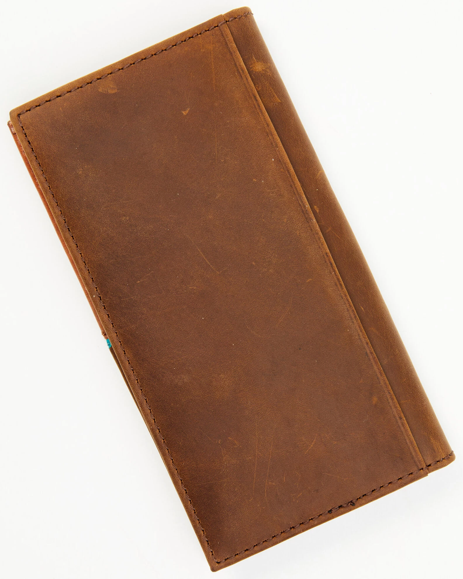 Cody James Men's Turquoise Underlay & Brown Tooled Rodeo Wallet 5 Cody James Men's Turquoise Underlay & Brown Tooled Rodeo Wallet - Image 3