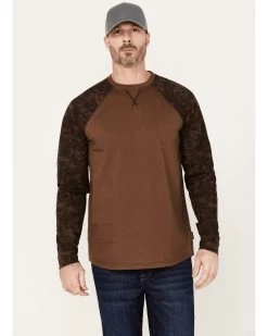 Cody James Men's Camo Color Block Long Sleeve Baseball Work T-ShirtÂ