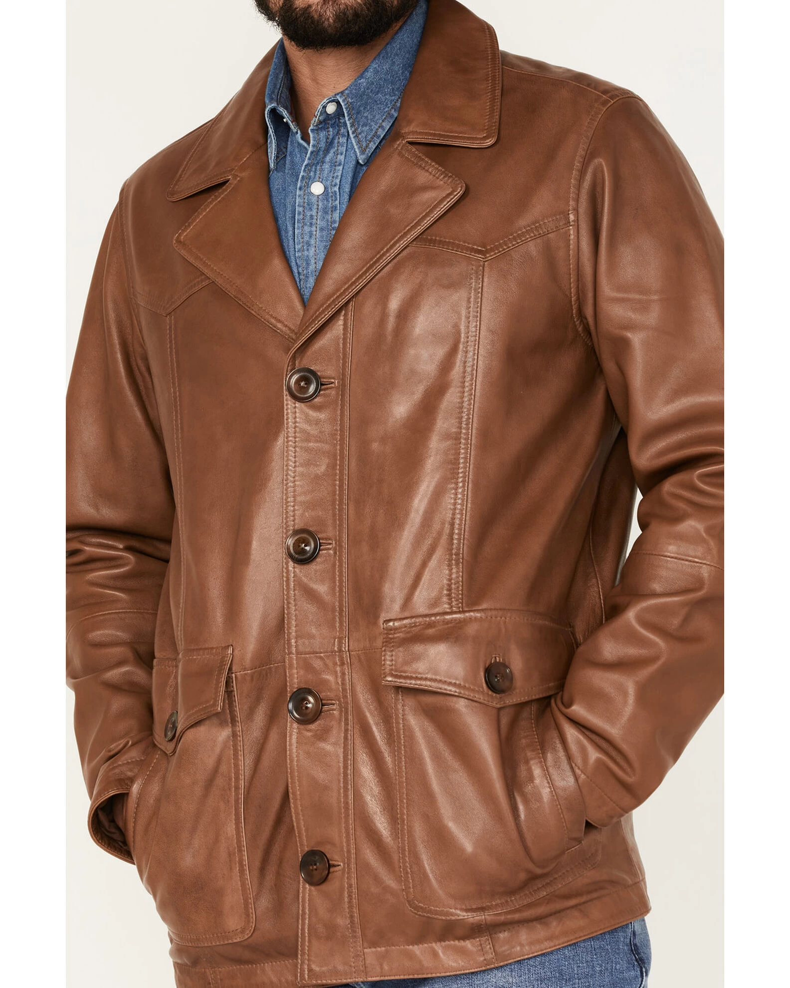 Cody James Men's Dale Leather Field Jacket 5 Cody James Men's Dale Leather Field Jacket - Image 3