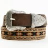 Cody James Brown 3-Piece Horse Hair Laced Southwest Inlay Belt -Cody James 2000374060 200 P1