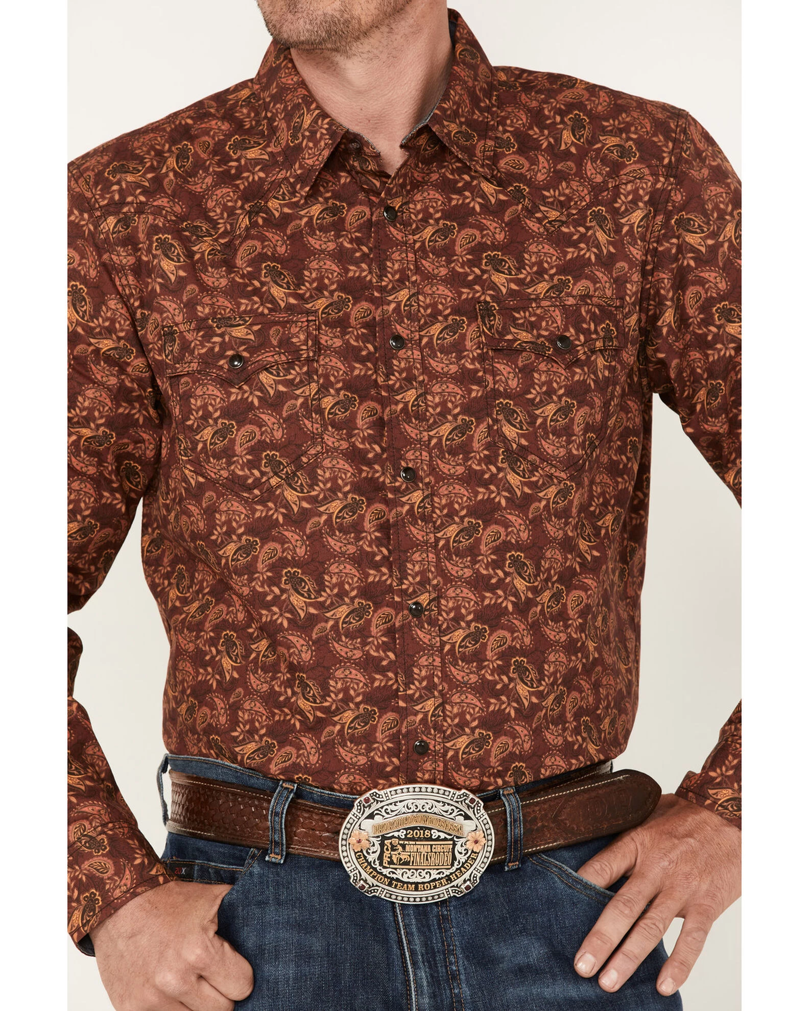 Cody James Men's On Tour Paisley Print Snap Western Shirt 5 Cody James Men's On Tour Paisley Print Snap Western Shirt - Image 3