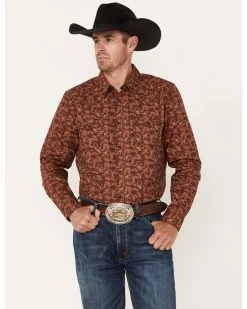 Cody James Men's On Tour Paisley Print Long Sleeve Snap Western Shirt - Big & Tall 