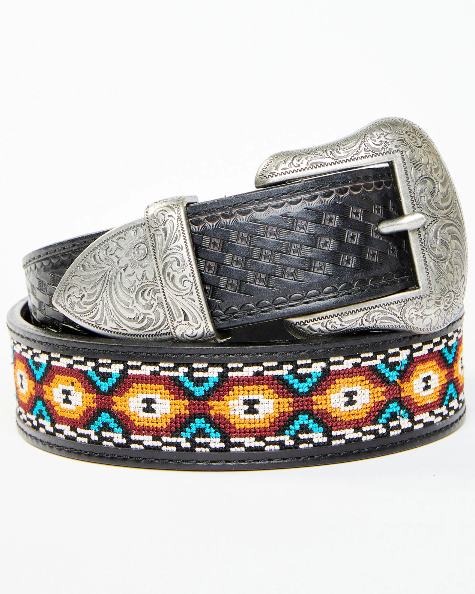 Cody James Men's Basketweave Billet With Southwestern Strap 3PC Buckle Belt 4 Cody James Men's Basketweave Billet With Southwestern Strap 3PC Buckle Belt - Image 2