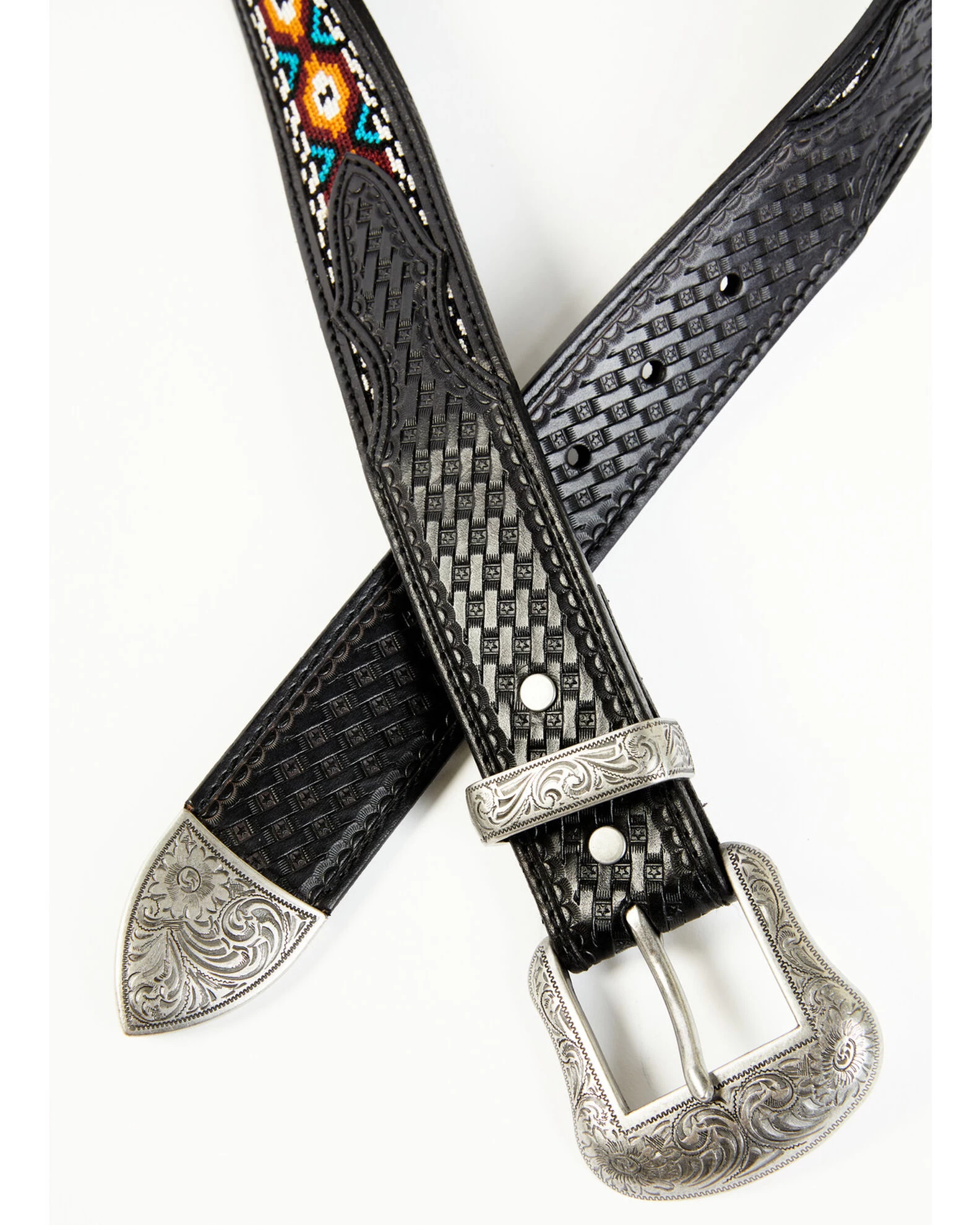 Cody James Men's Basketweave Billet With Southwestern Strap 3PC Buckle Belt 3 Cody James Men's Basketweave Billet With Southwestern Strap 3PC Buckle Belt