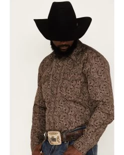 Cody James Men's Linear Paisley Print Long Sleeve Snap Western Shirt -Cody James 2000380454 200 P2