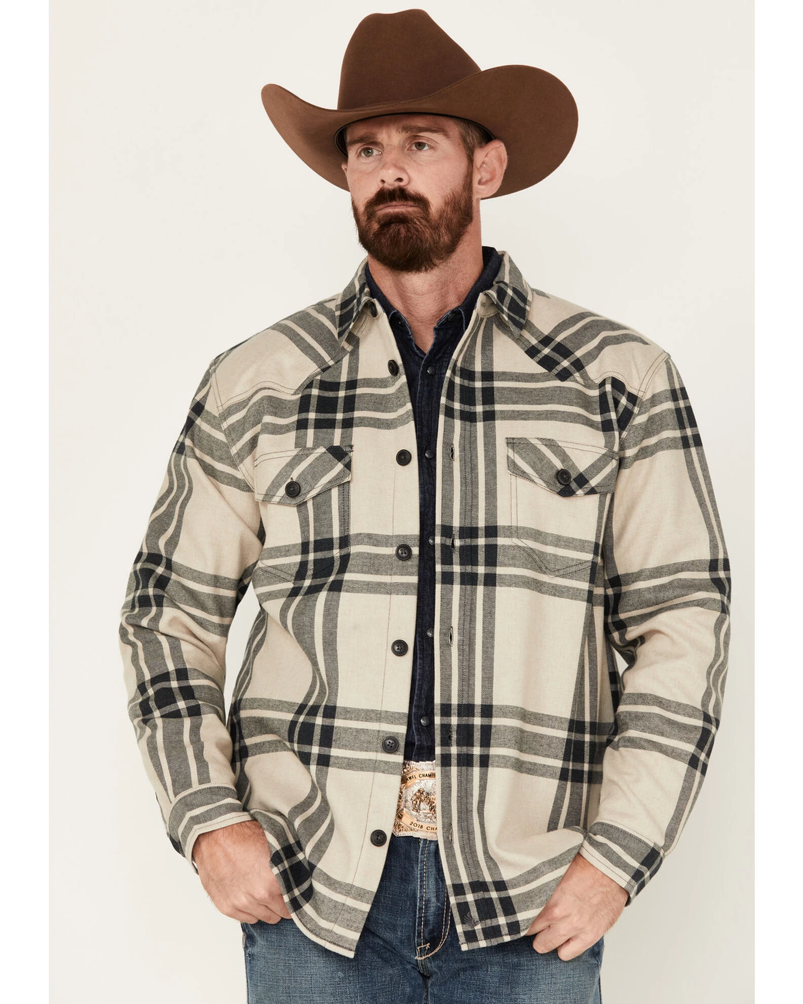Cody James Men's Tavern Large Plaid Bonded Long Sleeve Button Down Flannel Jacket 3 Cody James Men's Tavern Large Plaid Bonded Long Sleeve Button Down Flannel Jacket