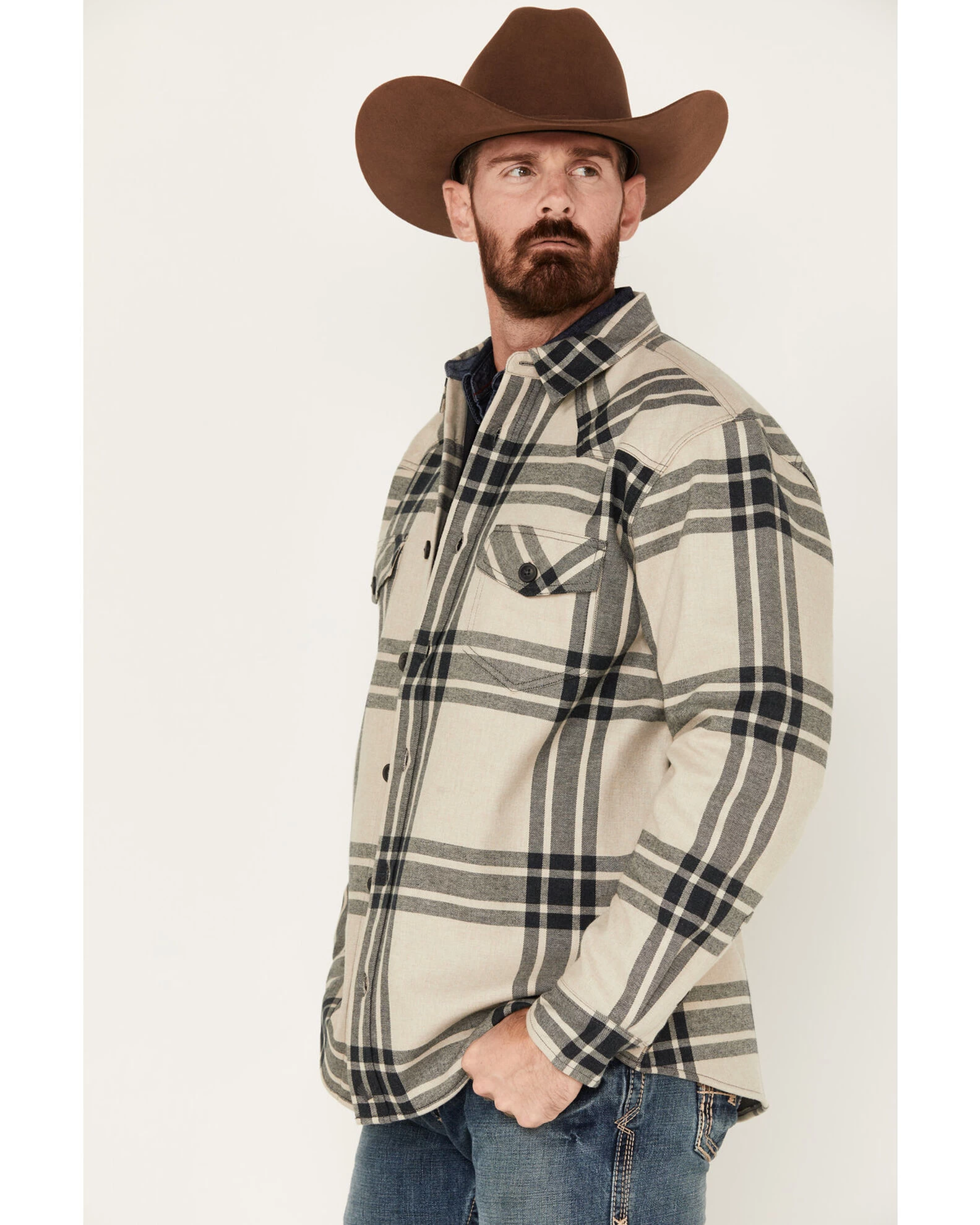 Cody James Men's Tavern Large Plaid Bonded Long Sleeve Button Down Flannel Jacket 6 Cody James Men's Tavern Large Plaid Bonded Long Sleeve Button Down Flannel Jacket - Image 4