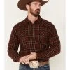 Cody James Men's Rusty Spur Plaid Print Long Sleeve Snap Western Flannel Shirt -Cody James 2000381522 220 P1