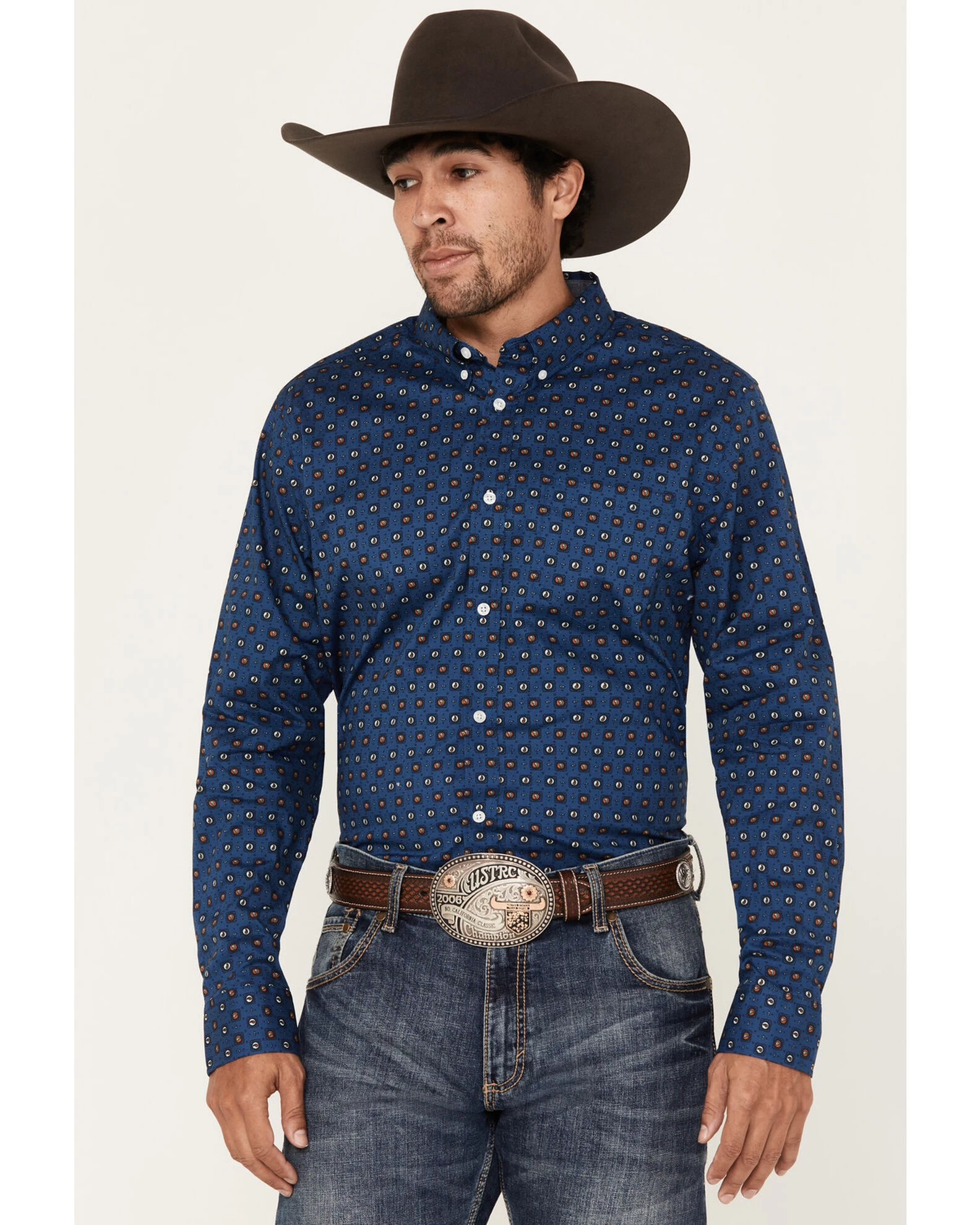Cody James Men's 2nd Round Geo Print Long Sleeve Button-Down Western Shirt 3 Cody James Men's 2nd Round Geo Print Long Sleeve Button-Down Western Shirt
