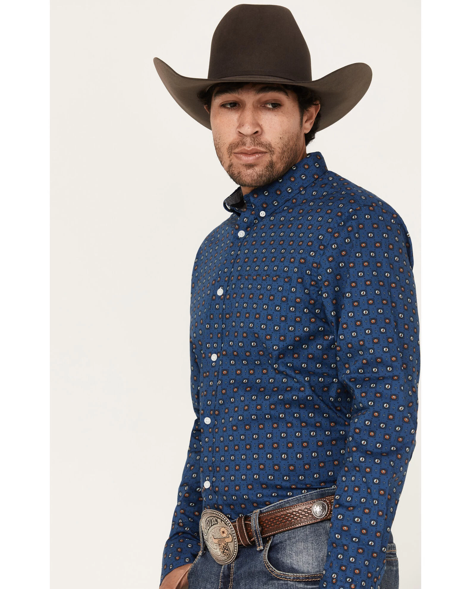 Cody James Men's 2nd Round Geo Print Long Sleeve Button-Down Western Shirt 6 Cody James Men's 2nd Round Geo Print Long Sleeve Button-Down Western Shirt - Image 4